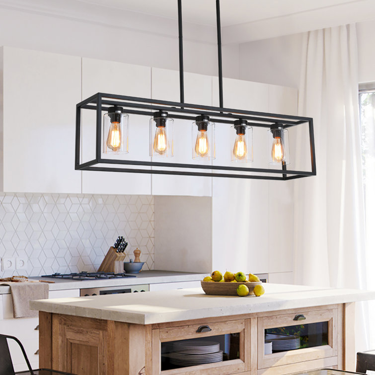 Three Posts™ Kosinski 5 Light Kitchen Island Rectangle Pendant